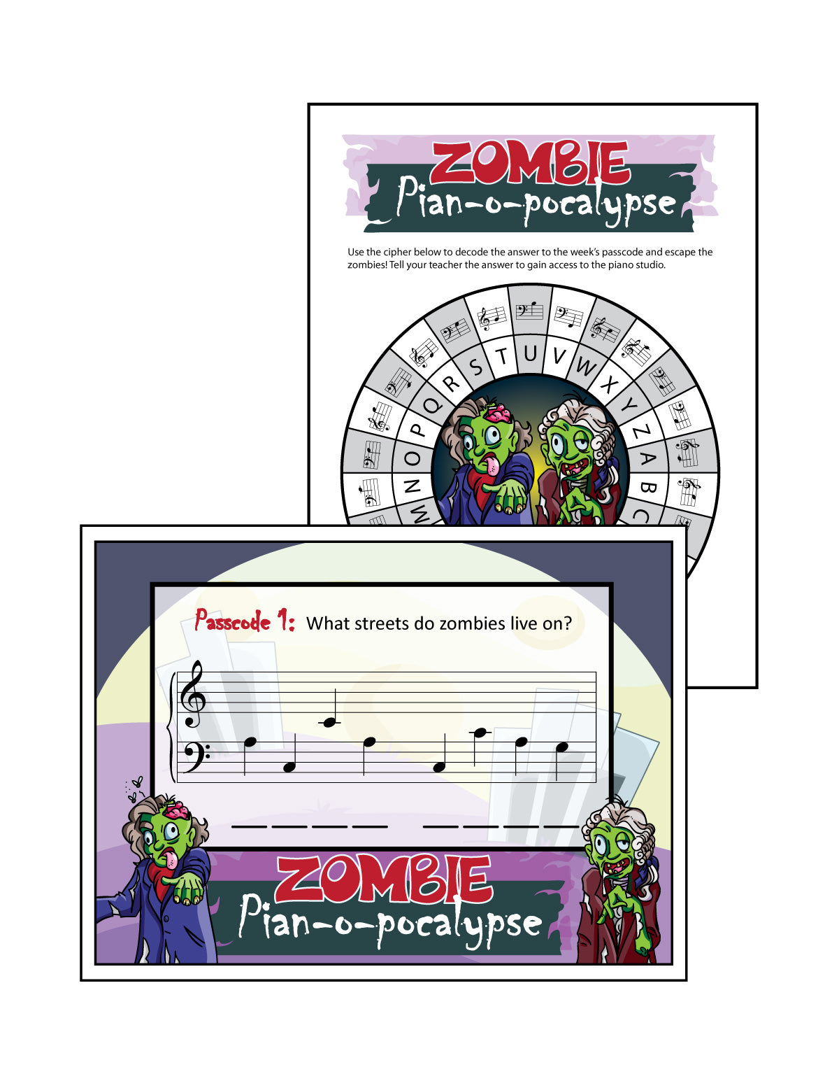 Zombie Pian-o-pocalypse Passcode Jokes