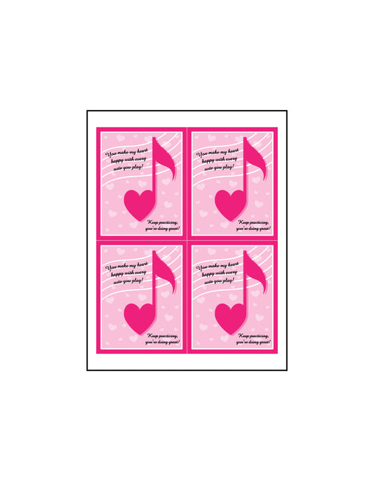 Valentine's Day Card: You Make my Heart Happy with Every Note you Play