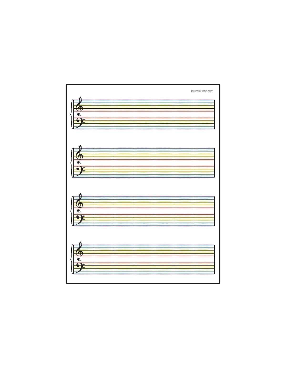 Rainbow Piano Manuscript Paper