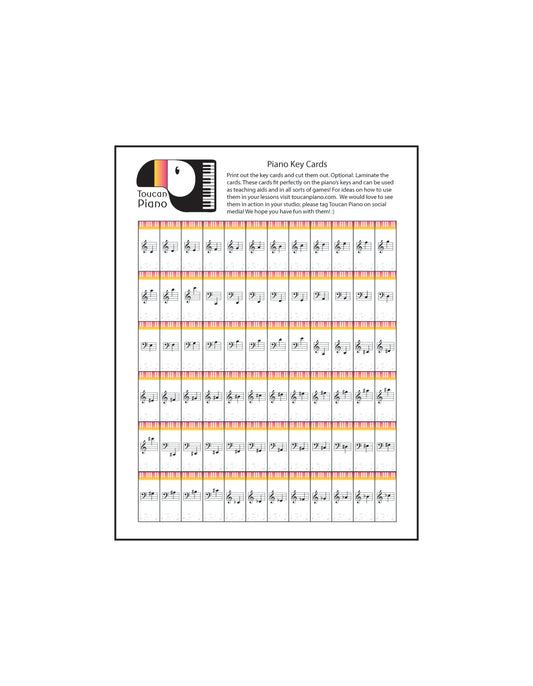 Piano Key Cards